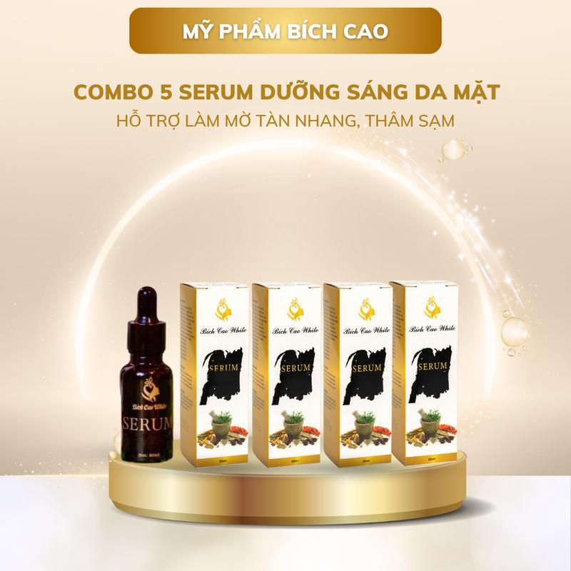 Sĩ 5 Lọ Serum Bích Cao White Hỗ Trợ Dưỡng Sáng Da Mặt,  Giúp Hỗ Trợ Dưỡng Ẩm Women Nữ