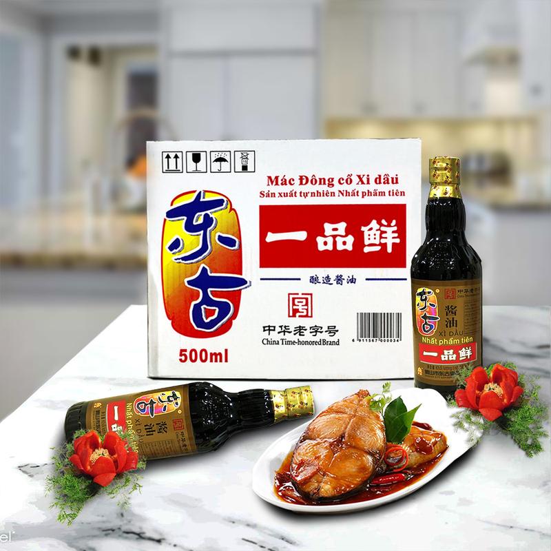   1 Thùng 12   XÌ DẦU CÀNG CUA NHẤT PHẨM TIÊN Chai 500ml - Nội địa Trung Quốc Nước Sốt Gia Vị 