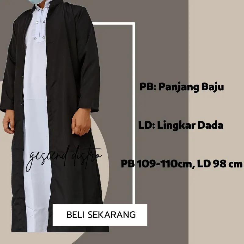 jubah anak remaja gamis luaran anak Baju Kancing Muslim Nyaman Koko Lebaran 1