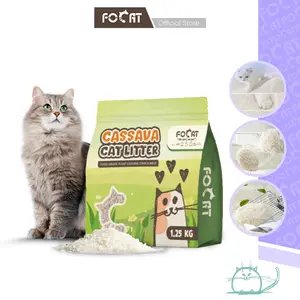 FOCAT Pasir Kucing Singkong 4L N05 Cat Litter Cassava Eco Friendly / Pasir Kucing Cassava Bebas Debu
