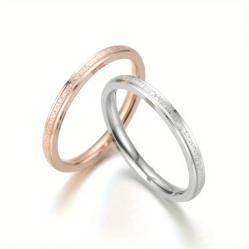 A Classic And Simple Personalized Ring For Women With A 2mm Wide Stainless Steel Band And Pearl Sand. 8