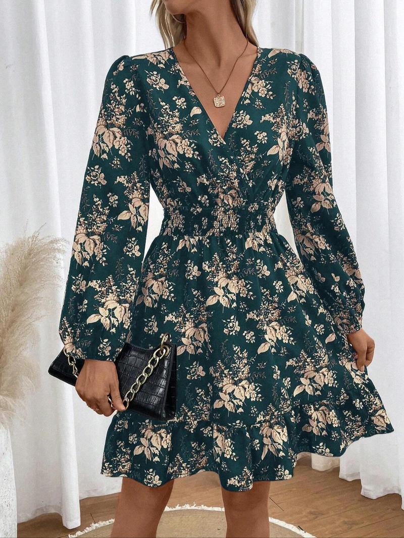Product Introduction of Women's V Neck Dress, Casual A Line Dress for Spring & Fall, Women's Clothing for Daily Wear 4