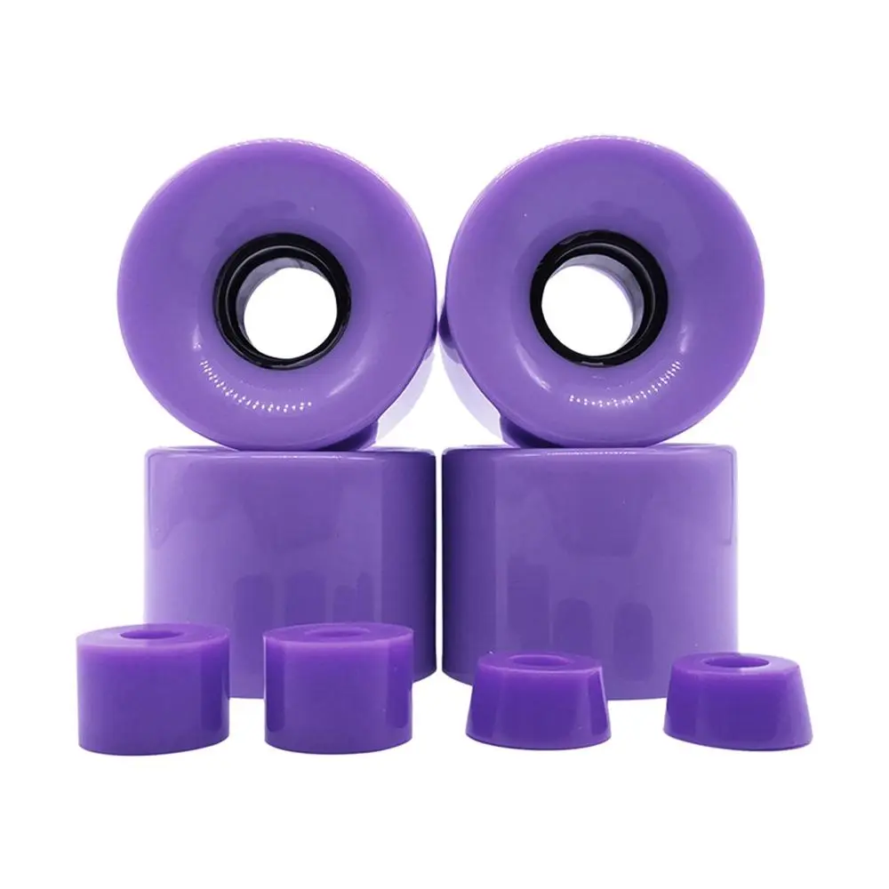 4Pcs Skateboard Wheels Smooth PU Wear Resistant Cruiser Wheels with Bushings