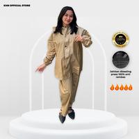 Gambar Jas Hujan Setelan Parasut D70 Pria Wanita Tebal Berkualitas - Merah MArun, All Size dari KHN Store Kab. Sumedang 1 Tokopedia