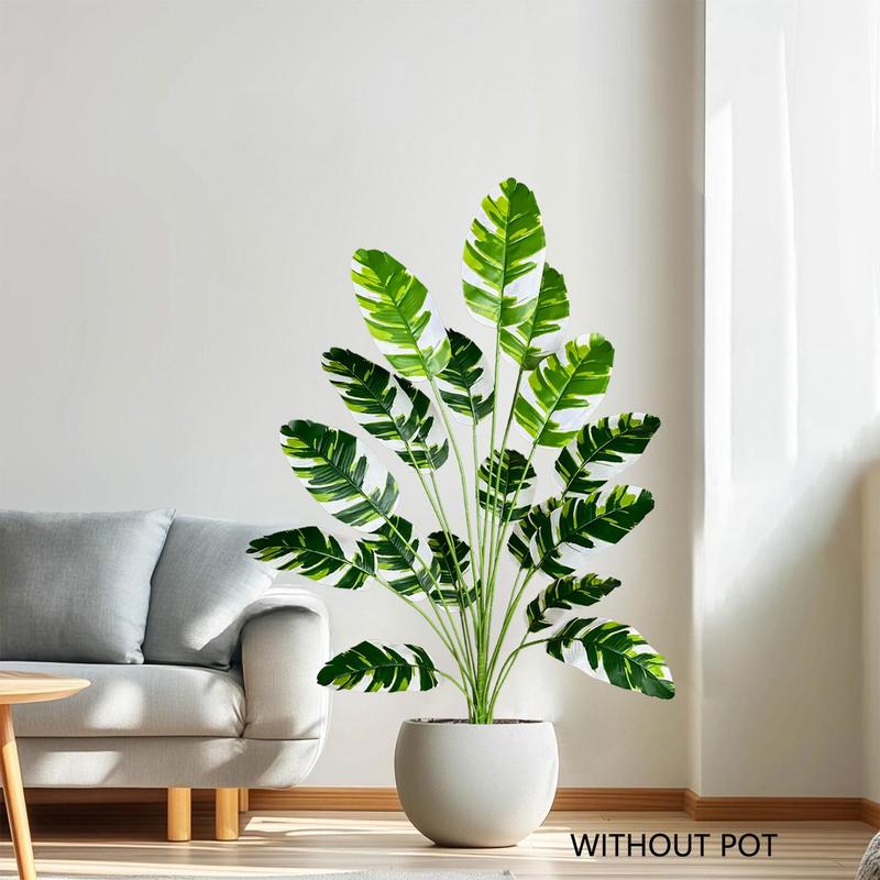 Product Introduction of Artificial Leaf Plant without Pot, 1 Count Plastic Leaf Fake Plant Branch, Ornamental Indoor Artificial Plant for Home Decor Office 0