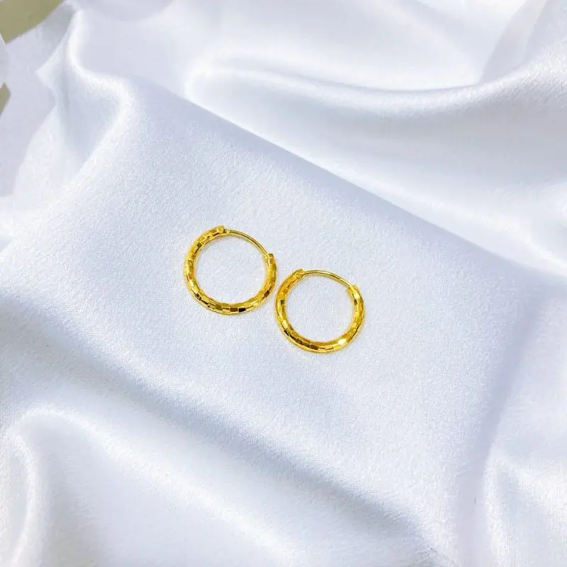 ANTING GIPSI TITANIUM GOLD ANTING BULAT WANITA ANTING ANAK PEREMPUAN ANTI LUNTUR ACC Dewasa EMAS 24K