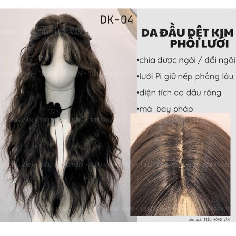 [DK-04] TÓC NGUYÊN ĐẦU DỆT KIM Silicon - XÙ HIPPIE 2 MÁI BAY (60cm)