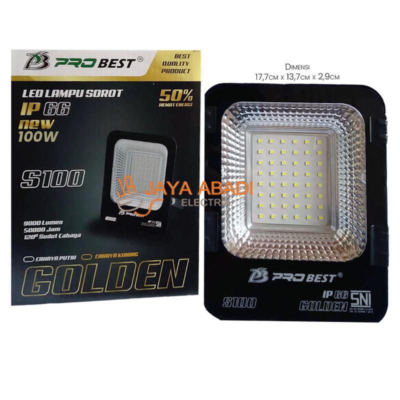 Lampu sorot led/lampu tembak led 100 watt putih super bright - merk Probest Golden 0