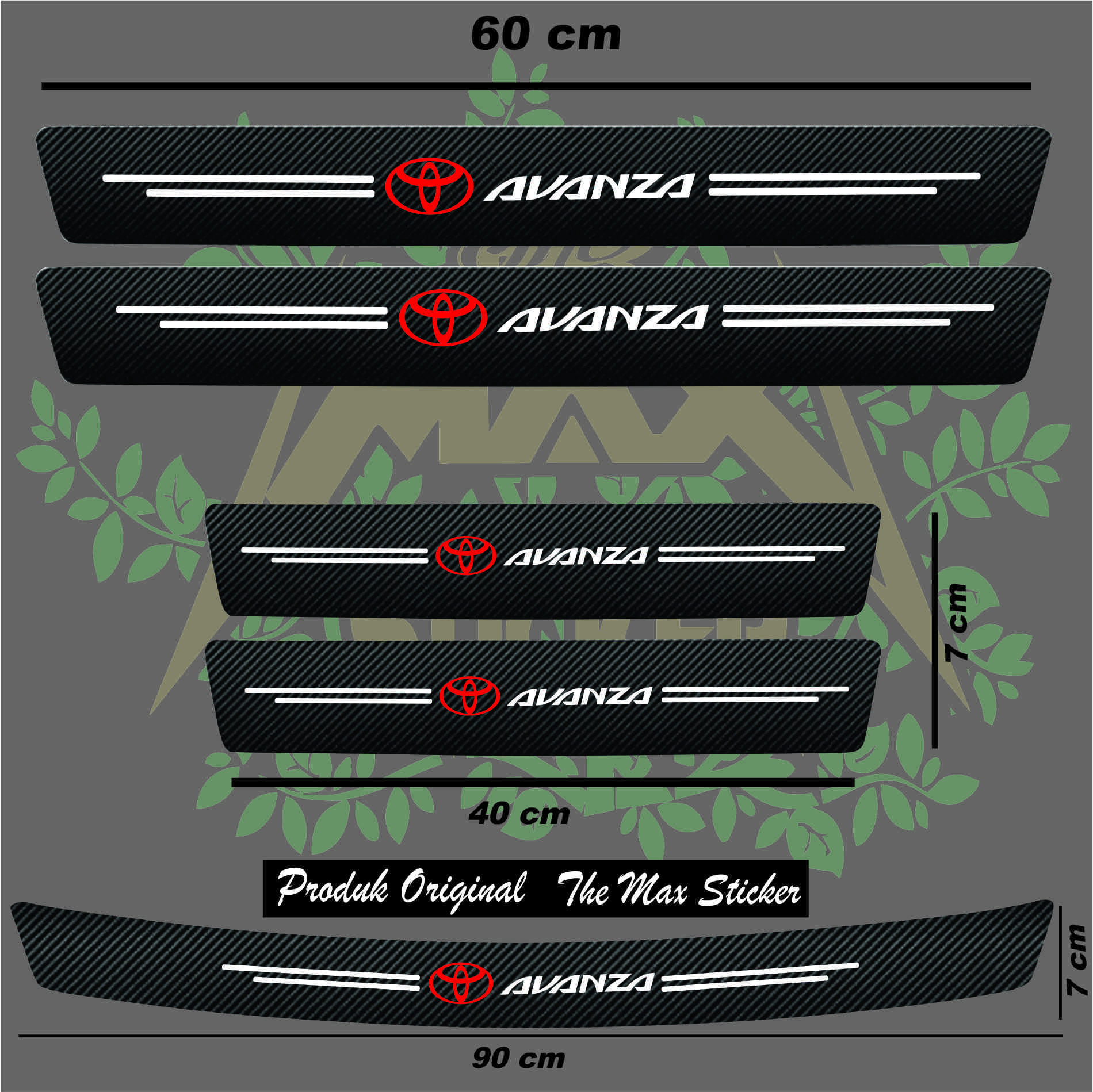 Terbaru 5 Pcs Stiker Sill Plate Carbon Anti Gores Untuk Mobil Toyota Avanza Car