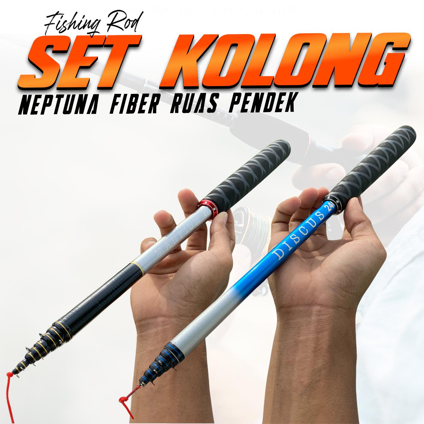 Tegek Neptuna Set Kolong Handle Eva plus Grip Bakar Ros Pendek Material Fiber Lentur Harga Murah