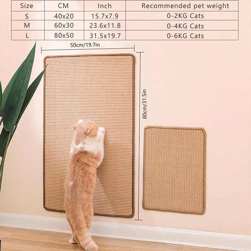 Stickable Cat Scratching Mat, Non-slip Sisal Rope Cat Scratcher Toy, Cat Scratcher Pad, Home Pet Natural Furniture Accessories 3