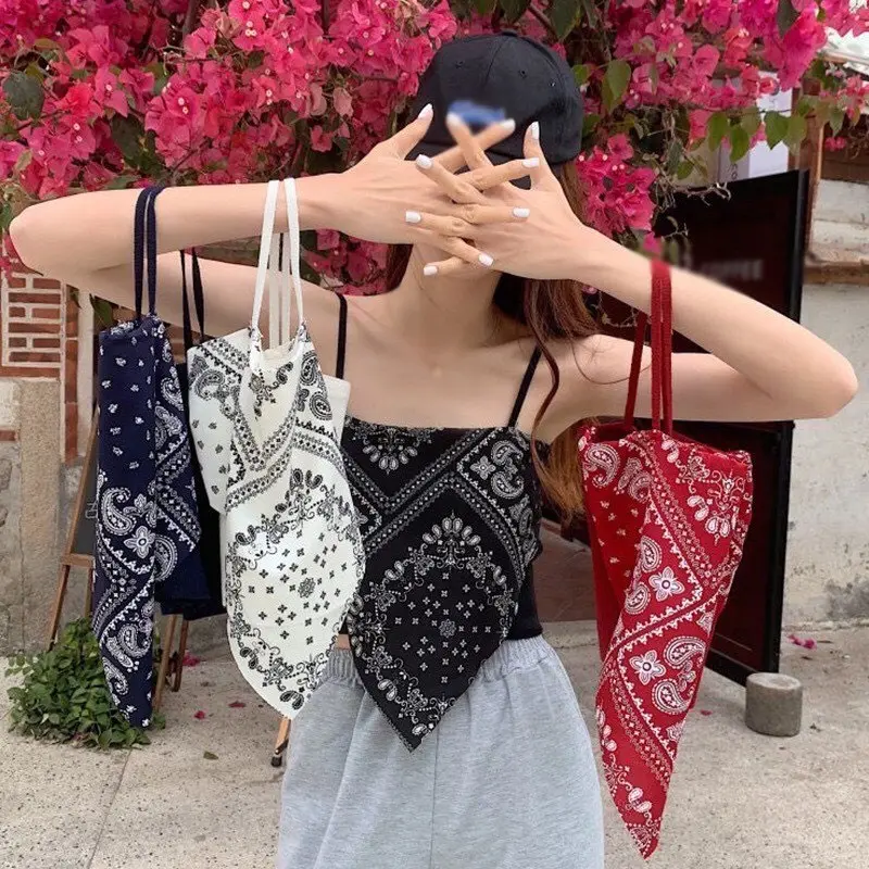 Áo yếm 2 dây hoạ tiết thổ cẩm boho Top Nữ Chỉ giặt tay Golden