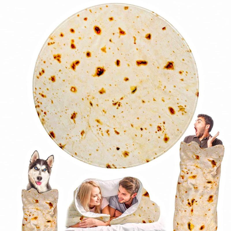 Burritos Pattern Blanket, 1/5 Counts Portable Soft Breathable Comfortable Throw, Comfy Bedding for Halloween Decor, Funny Gift for Boys and Girls, Valentine's Day, gift for her 3