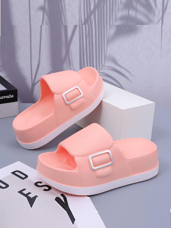 Women's Colorblock Platform Slides, Casual Comfortable Soft Sole Slippers for Indoor Outdoor Wear, Non-slip Slippers for Summer Beach, Walking Shoes 6