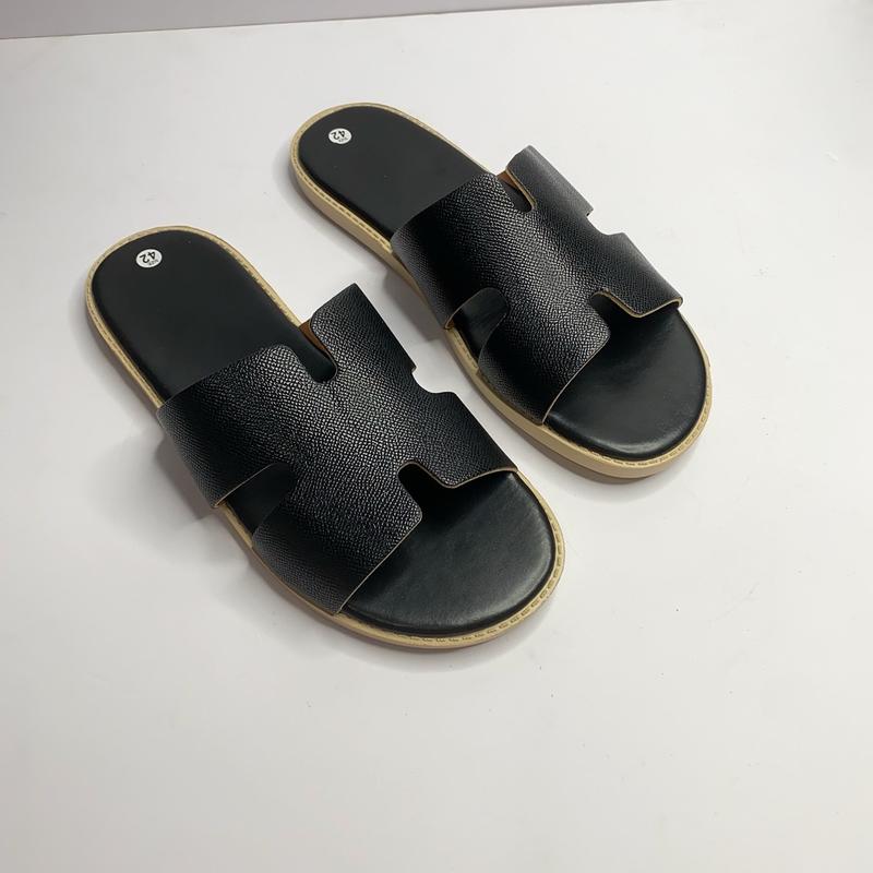 Dép nam quai ngang chữ H  cho nam quai da đen đế bằng cao su giả gỗ cao cấp. Boy cháy phố- dép nam đẹp 2024 Sandal DéP Jean Quai Hậu Nhung 2