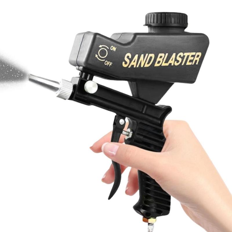 TAILONZ PNEUMATIC Portable Air Sand Blaster Gun Kit – Remove Paint, Rust & Grime From Metal & Wood, Includes Gloves, Eyeglass & Nozzles