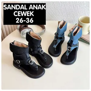 (LOLI-JKT) SD- V6635 SANDAL SEPATU BOOTS ANAK CEWEK RESLETING BELAKANG SIZE 26-36
