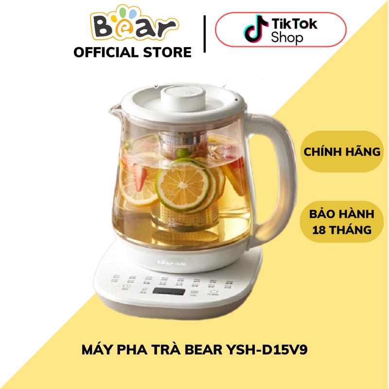 CÓ LÕI PHA TRÀ - DECAL TV Ấm Đun Pha Trà Đa Năng Bear YSH-D15V9 Dung Tích 1,5L Công Suất 800W Có Lõi Lọc Inox304 Đun Siêu Tốc Pha Trà-Đun Nước-Nấu Thuốc-Trà Trái Cây Bảo Hành 18 Tháng