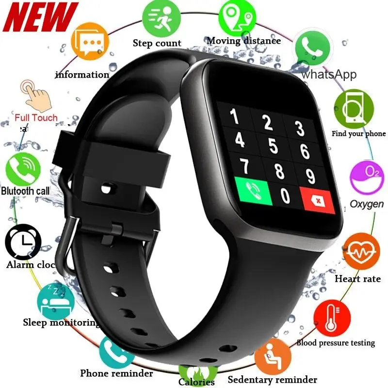 Đồng Hồ Thông Minh, 116plus, Chống Thấm Nước, Màn Hình Cảm Ứng Toàn Bộ, Đếm Bước, Chế Độ Thể Thao, Nhắc Nhở Tin Nhắn, Điều Khiển Từ Xa Âm Nhạc, Dây Đeo Thông Minh D20, Tương Thích Với IOS Và Android, Đồng Hồ Thể Thao, Thiết Bị Đeo Được, Phát Hành Năm 2025