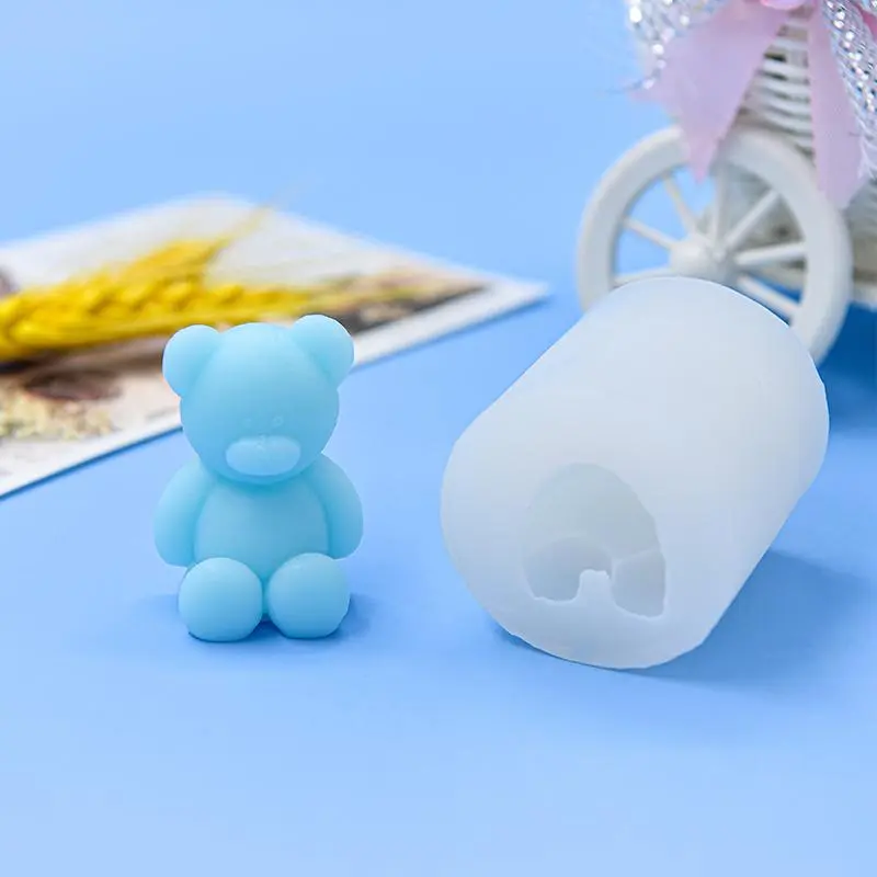 Cute Stting Bear Shaped Silicone Mold, DIY Candle Making Mold, Soap Mold, DIY Candle and Soap Making Tool