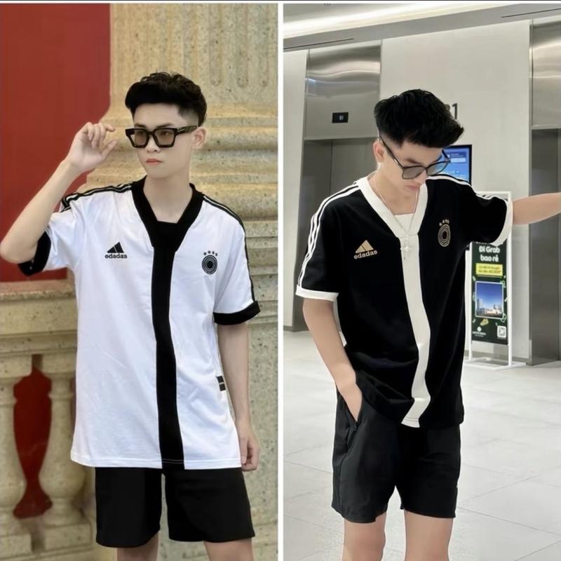 Áo phông thể thao kẻ 3 sọc nam nữ boy phố chất cotton co giãn mẫu hot trend 0