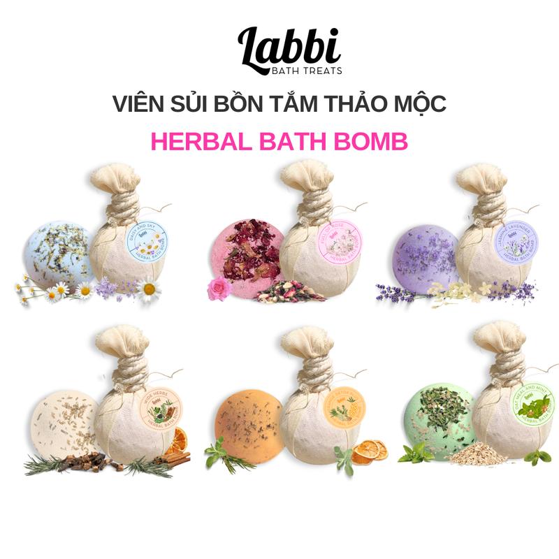 TỔNG HỢP [Labbi] Herbal Bath bomb / Viên sủi bồn tắm thảo mộc / Bom tắm Dưỡng body dịu nhẹ