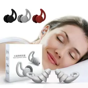 Earplug 3 layer Peredam Suara sleep earplug silikon nano ear plug penutup kuping untuk tidur dan Renang-1 Pasang