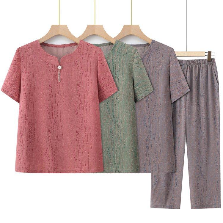 Top ️ Bộ Quần Áo Trung Niên Nữ QE456 Women Jacket Chất Vải Lụa Hàn Mềm Mát Không Bai Không Xù Size S M L XL 2XL 3XL Thoải Mái Khi Giặt Máy