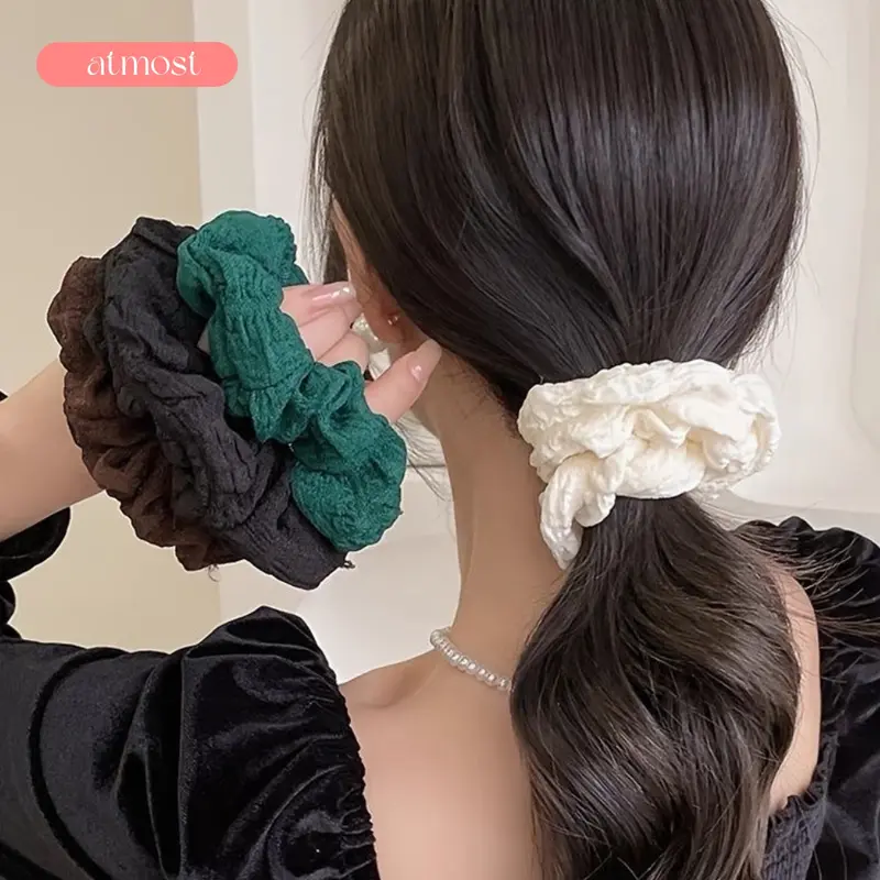 Dây Buộc Tóc Scrunchies Atmost Họa Tiết Caro Cao Cấp Phong Cách Hàn Quốc Phụ Kiện Tóc Nữ - Women, Hoa Chun 5