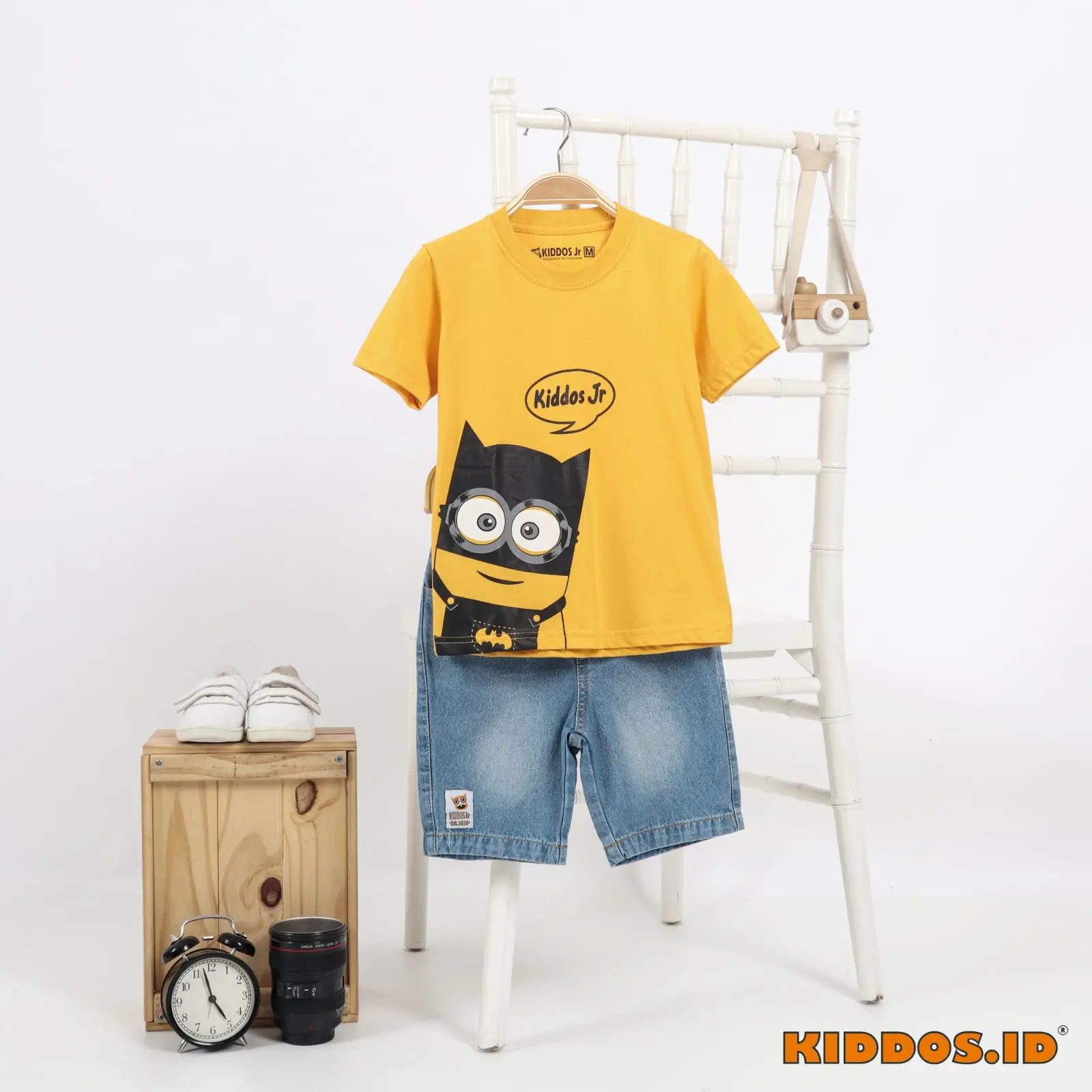 Setelan Kaos dan Celana Pendek Jeans Anak Laki Laki MINION X BATMAN Fashion Baju