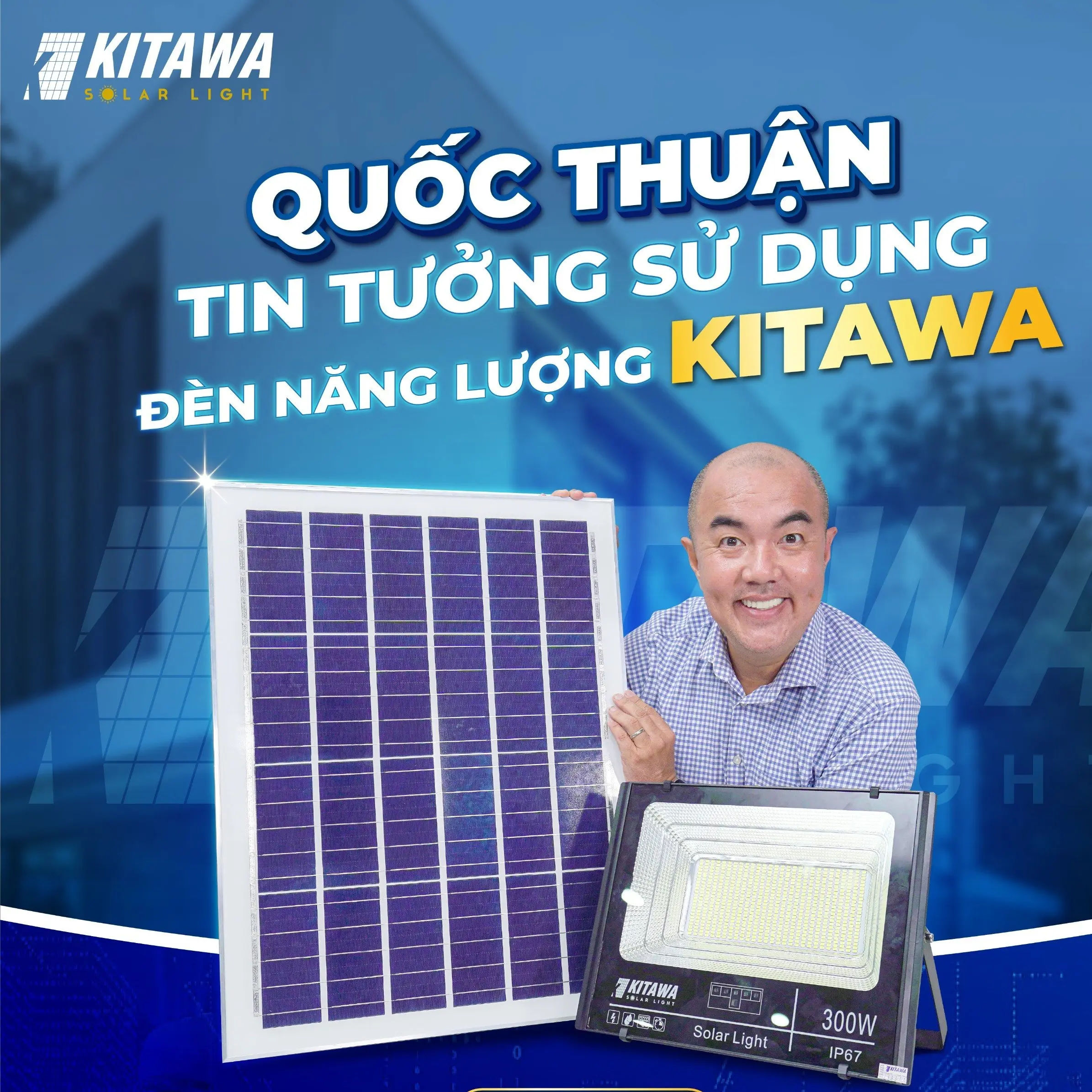 DP1300 Đèn Pha Năng Lượng Mặt Trời Kitawa 300W Chống Nước IP67