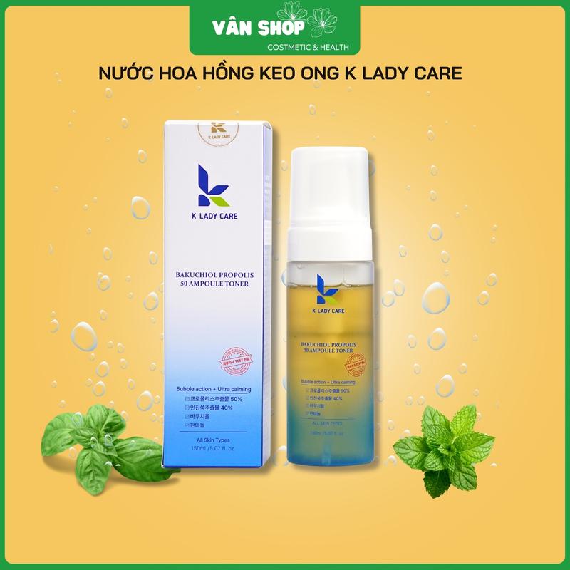  K002. Nước hoa hồng keo ong dạng bọt K Lady Care Chai 150ml - Làm Đẹp Da Skincare Chăm Sóc Da Dưỡng Ẩm Da Toner Dưỡng Da Mặt Chăm sóc da mụn Niacinamide 