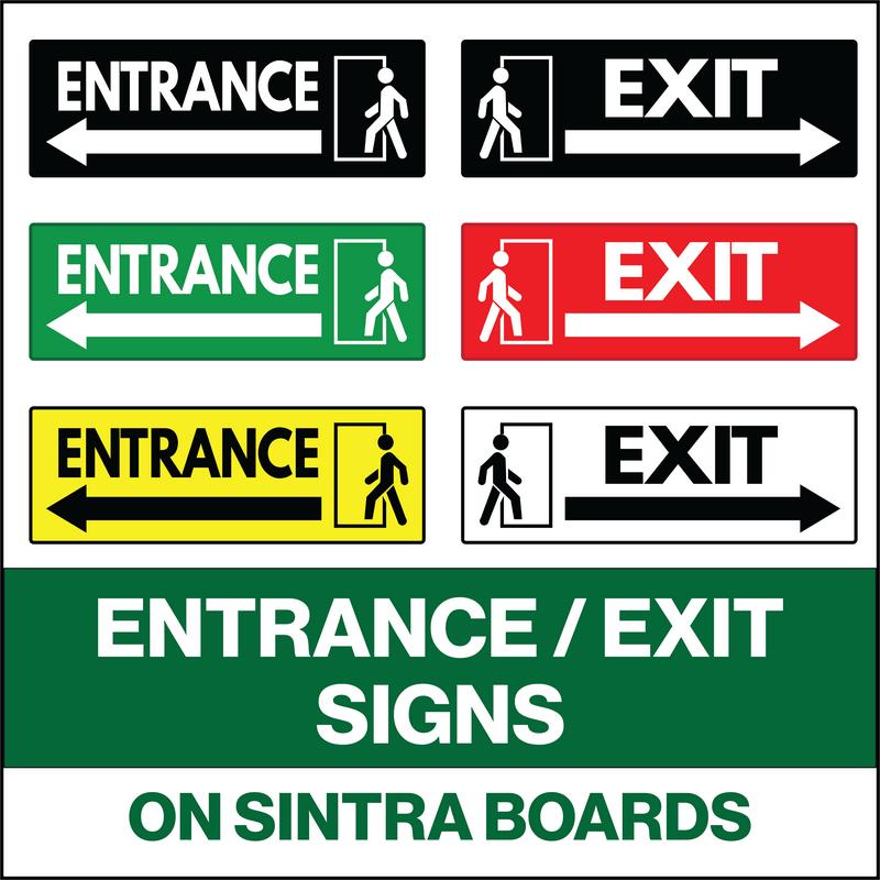 Entrance and Exit Signs With Arrows Safety Signages for Household ...