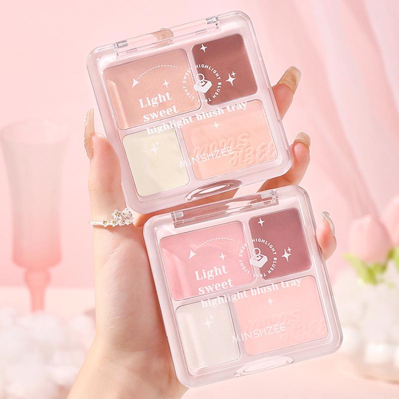 Product Introduction of Bảng Màu Tạo Khối ánh, 4 Màu, Lâu Trôi, Lớp Hoàn Thiện Lì 3D, Phấn Mũi, Bảng Màu Tất Cả Trong Một, Để Làm Sáng Khuôn Mặt, Bắt Sáng, Bronze, Có Độ Bóng Cao, Phấn Mắt Màu Hồng Đào, Trang Điểm Khuôn Mặt Tự Nhiên, Đi Kèm Với Cọ Nữ Mỹ Phẩm 22