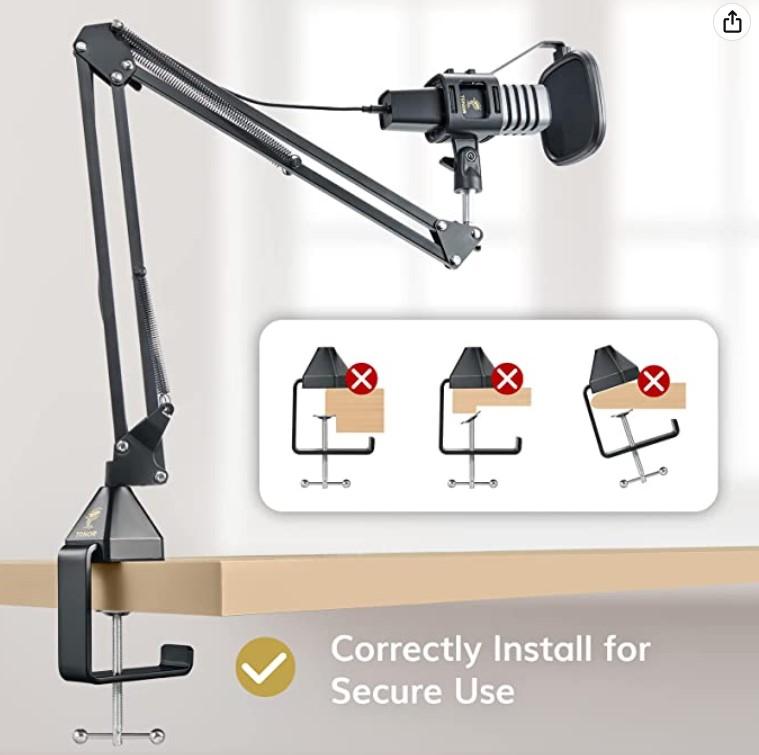 TONOR TC30+ USB Microphone Kit, Podcast PC Cardioid Condenser Studio Computer Mic Bundle with Adjustment Boom Arm Stand for Recording Gaming Streaming Singing YouTube Video Voice Over 5