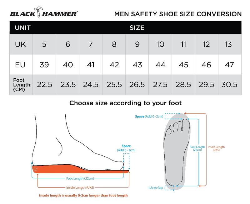 Product Introduction of Black Hammer Safety Rain Boots 35cm with Steel Toe Cap and Steel Midsole BH(LL5) 11