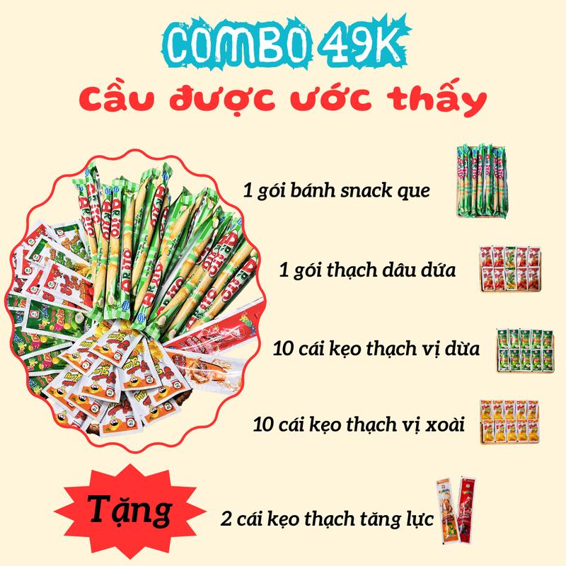 Product Introduction of Combo CẦU ĐƯỢC ƯỚC THẤY 0,7kg thạch, kẹo tổng hợp hoa quả, trái cây ăn zai zòn siêu cuốn. Chi tiết xem trong ảnh Ăn Vặt Snack 14