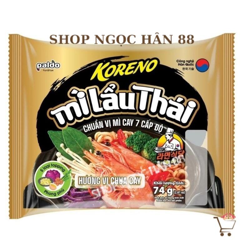 Mì Lẩu Thái Koreno Chuẩn Vị Mì Cay 7 Cấp Độ Gói 74g date luôn mới