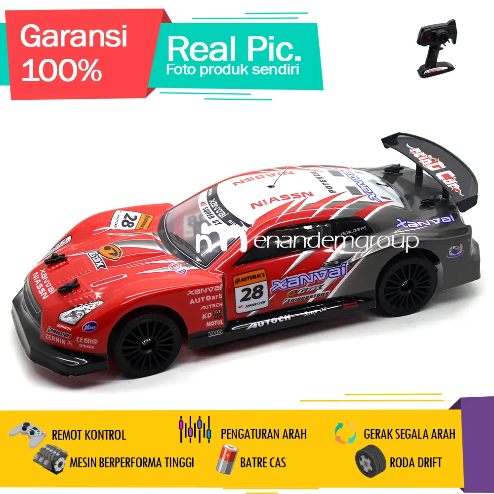 Mainan Mobil Remot Kontrol RC Drift Super Turbo LED Batre Cas