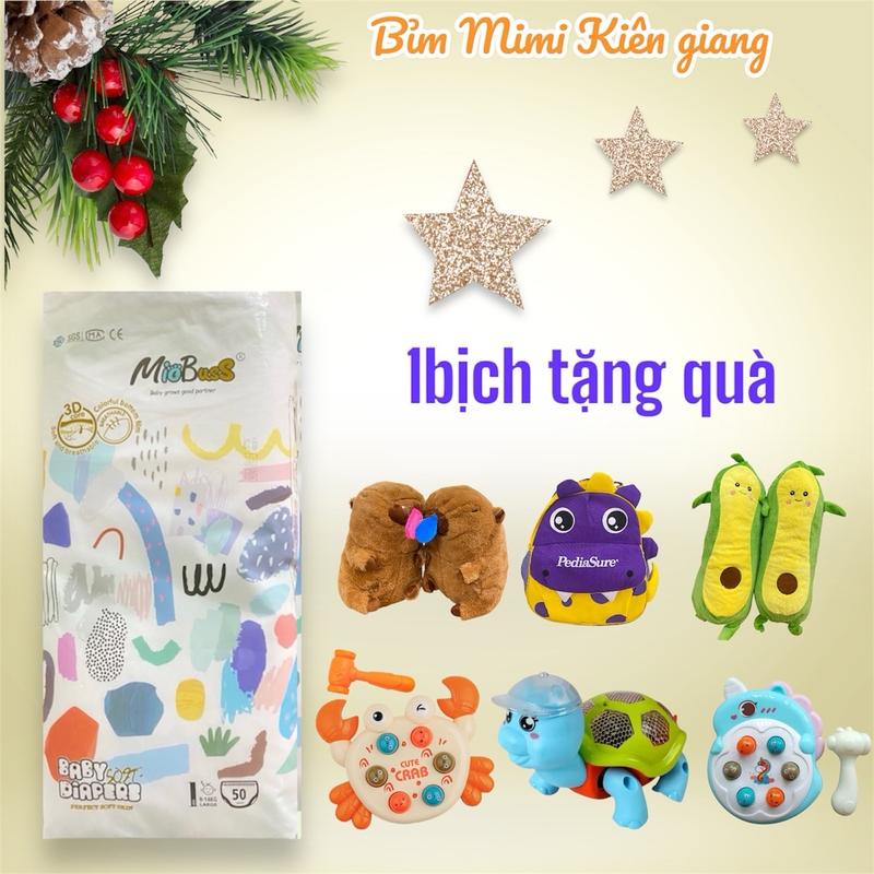 (1BỊCH TẶNG QUÀ) 50miếng Tã bỉm quần Miobuss bo chun đủ size cho bé L-4XL   biobuss bỉm Voi