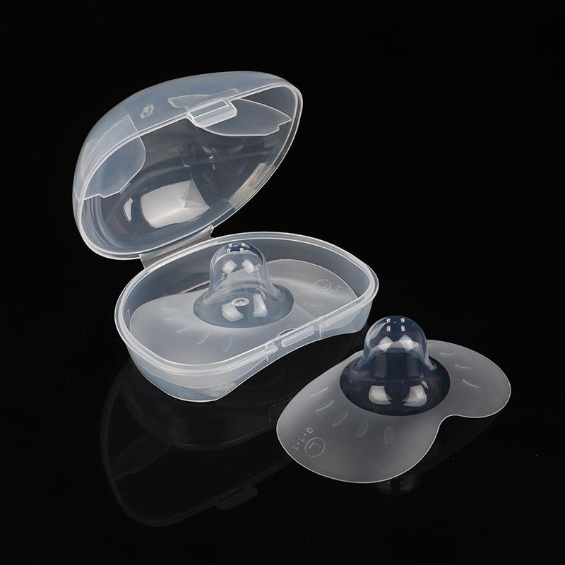 Bộ 2 miếng bảo vệ silicone cho mẹ cho con bú kèm hộp đựng trong suốt