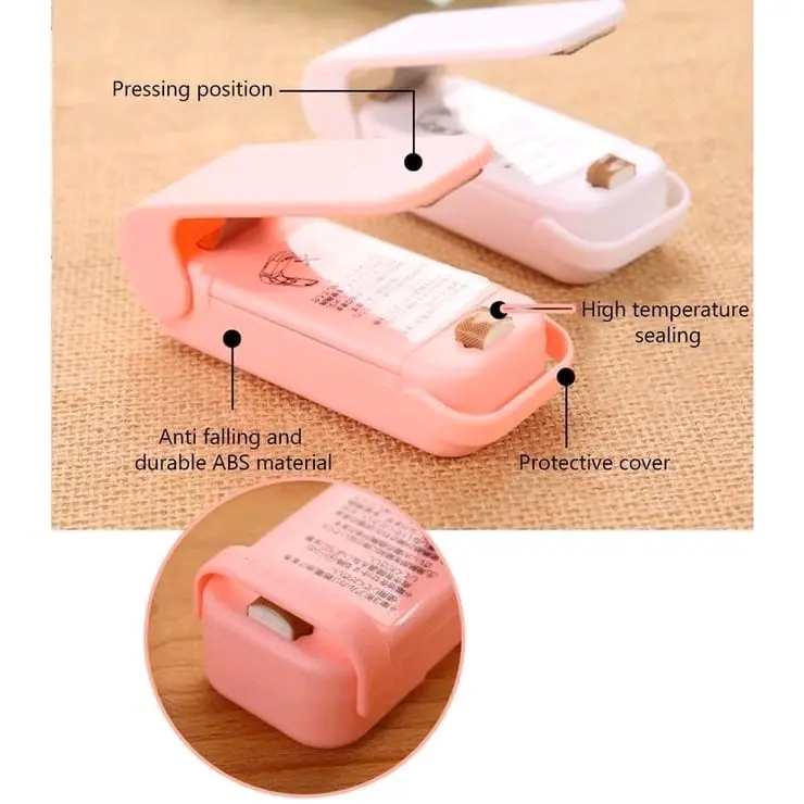 Alat Segel Perekat Press Hand Heat Sealer Bungkus Kantong Plastik Makanan Snack Cemilan Portable Mini 3