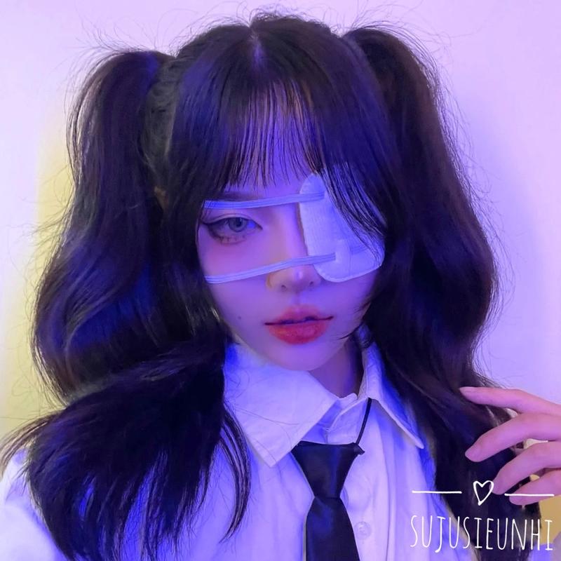Băng bông che mắt màu trắng phong cách manga Nhật Bản cá tính/ bịt mắt anime, cosplay 7