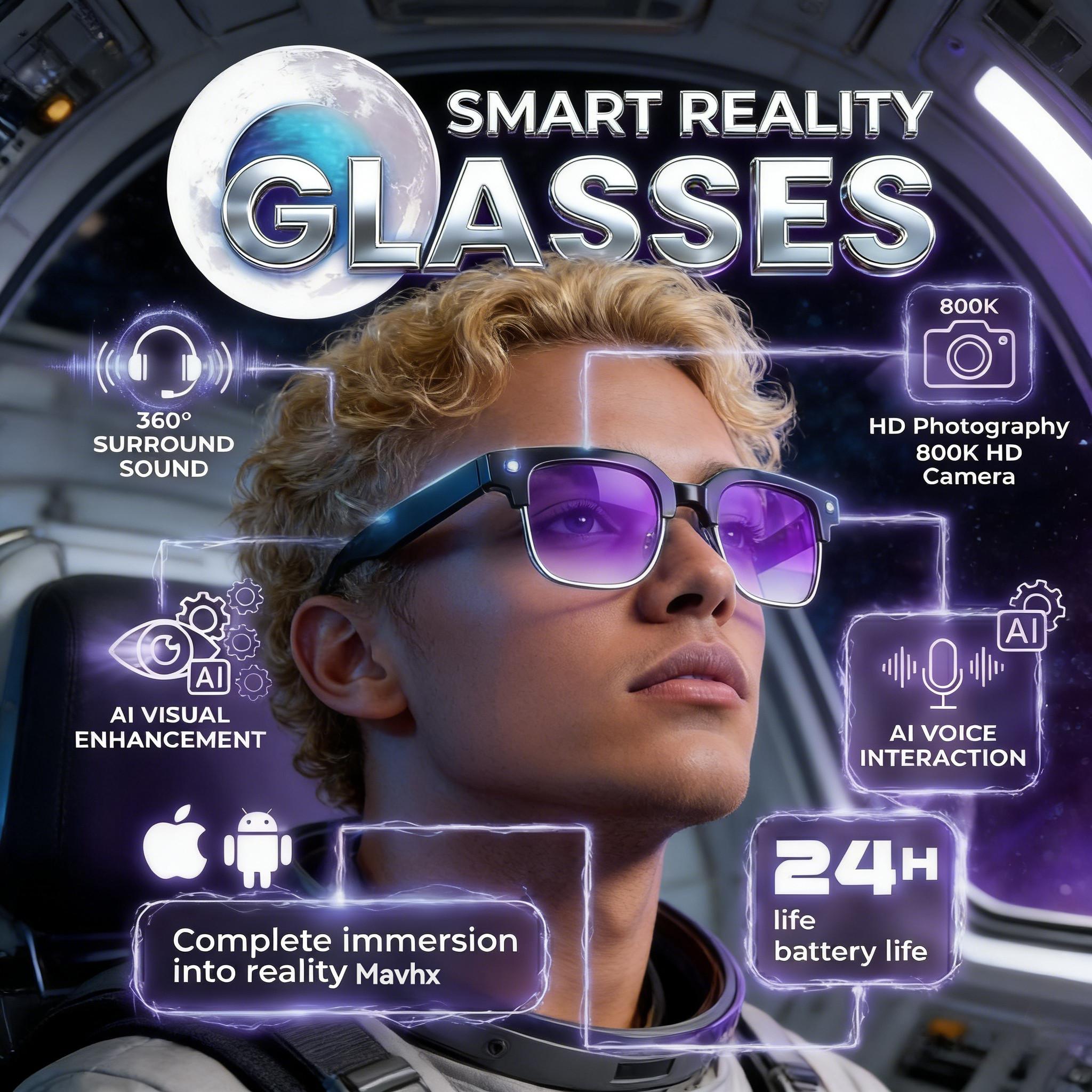 2026 New Upgrade Smart Glasses With Camera Video Recording AI Photo Recognition Bluetooth Call Translation Voice Sunglasses Man - Image 2
