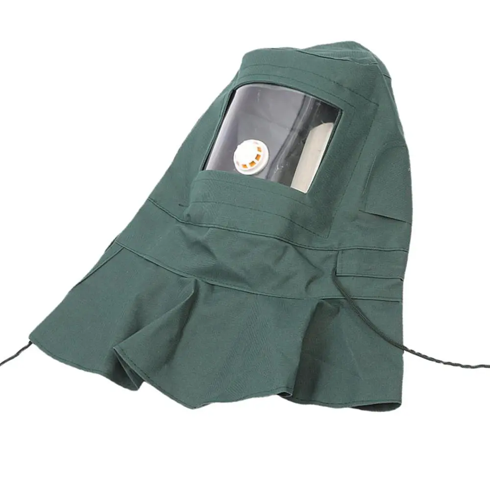 Sandblasting Hood Wind Dust Anti Tool Cloak Easy to Use Fittings Breathable Sandblasting Helmets Lenses Sand Blasting Hood Cap