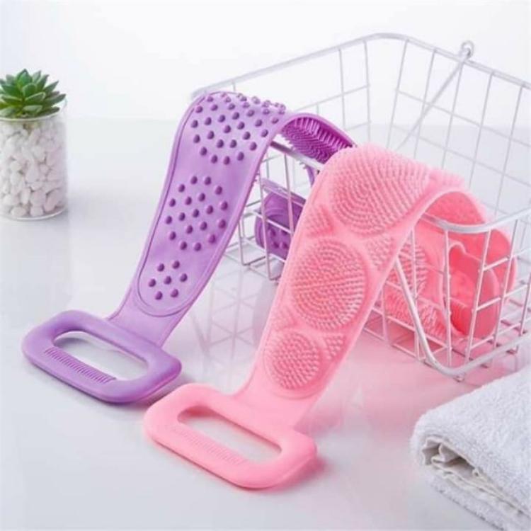 ĐAI TẮM CỌ CHÀ LƯNG SILICON 2 MẶT - Dây Cọ Lưng Bằng Silicon Gai 2 Mặt Chức Năng Chà Và Massage Cơ Thể Khi Tắm Bông Tắm