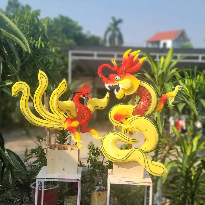 cặp cốt rồng phượng tông đỏ làm tráp cưới hỏi, lễ ăn hỏi 1