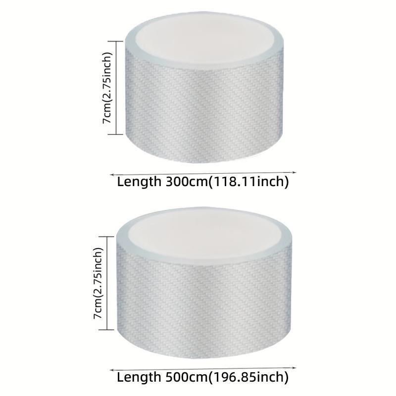 Product Introduction of Carbon Fiber Pattern Clear Car Threshold Strip, 1 Roll Anti-scratch Car Threshold Protector, Universal Car Exterior Decoration Accessories 1