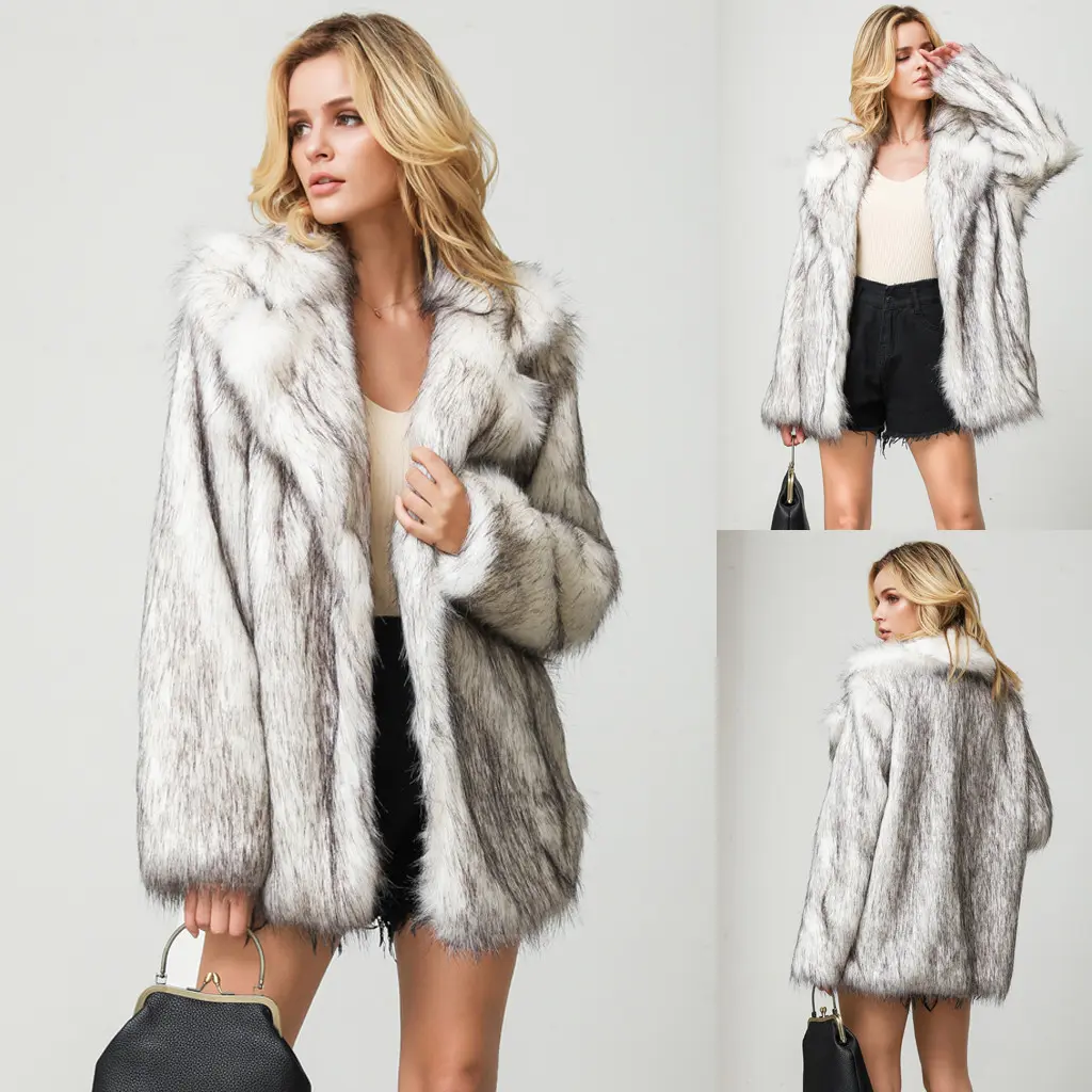 Women's coat,women jacket,Women Fashion Solid Outerwear Faux Cardigan Loose Turn-down Pocket Coat