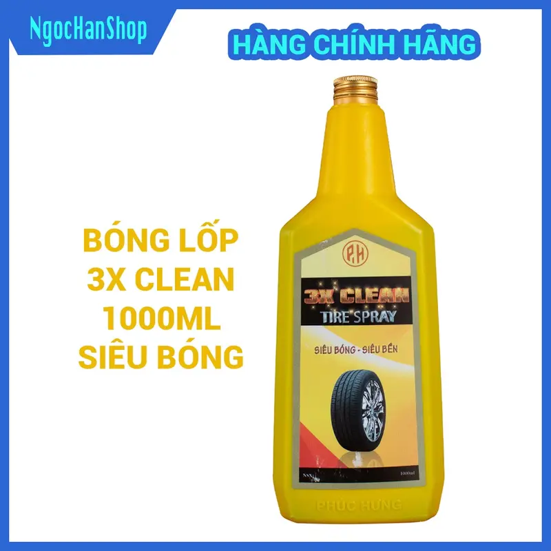 DUNG DỊCH BẢO DƯỠNG LỐP XE LÀM ĐEN VỎ XE 3X CLEAN 1000ml. SIÊU BÓNG duong bong 0